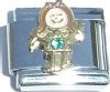 Little girl birthstone - December - Turquoise 9mm Italian Charm